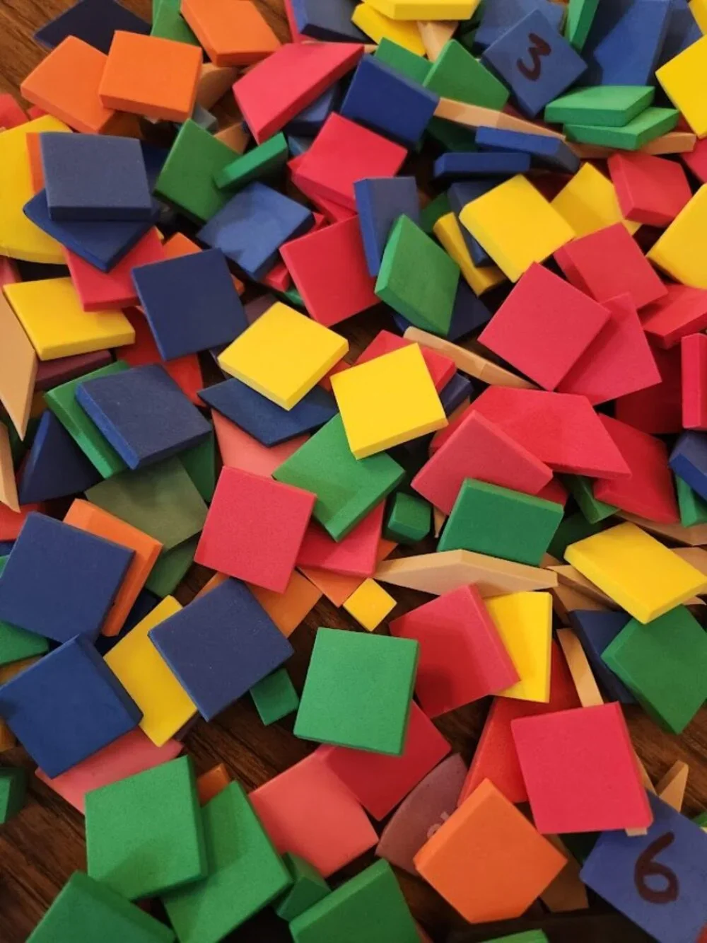 Large Bundle Foam Shapes Pattern Blocks Tiles Educational Math Manipulatives Toy